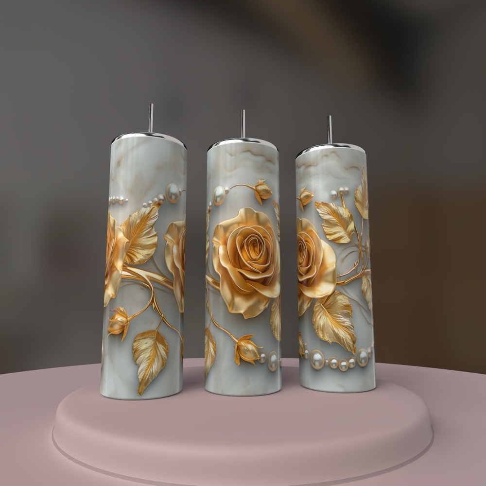 Elegant Gold and Gray 20oz Tumbler